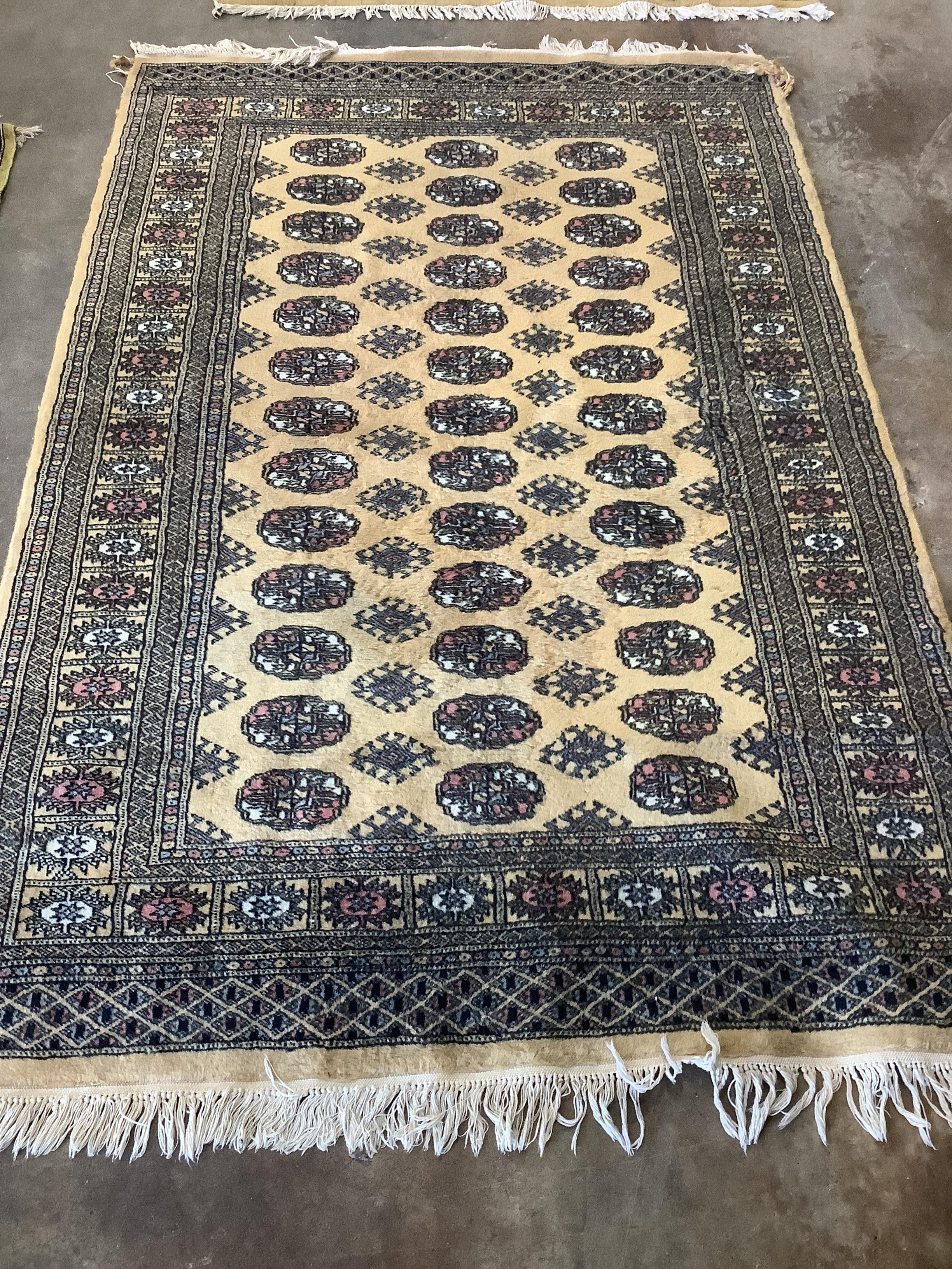 A Bokhara style cotton pile rug, 192 x 124cm